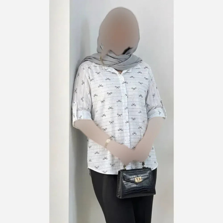 شومیز مجلسی زنانه طرح پاپیون جنس ویسکوزینزه درجه یک