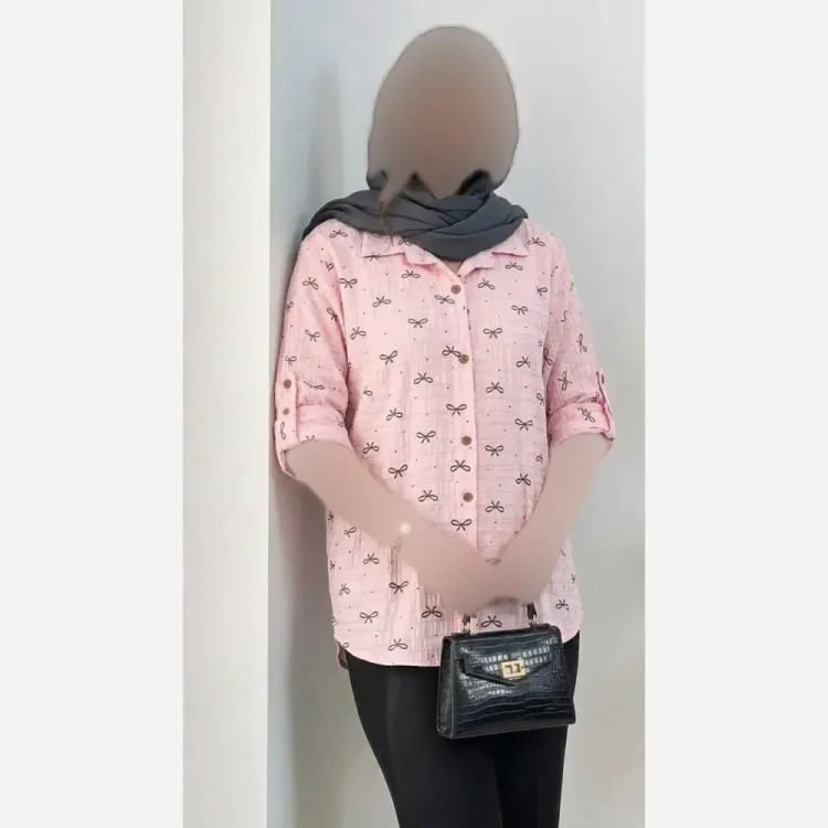 شومیز مجلسی زنانه طرح پاپیون جنس ویسکوزینزه درجه یک