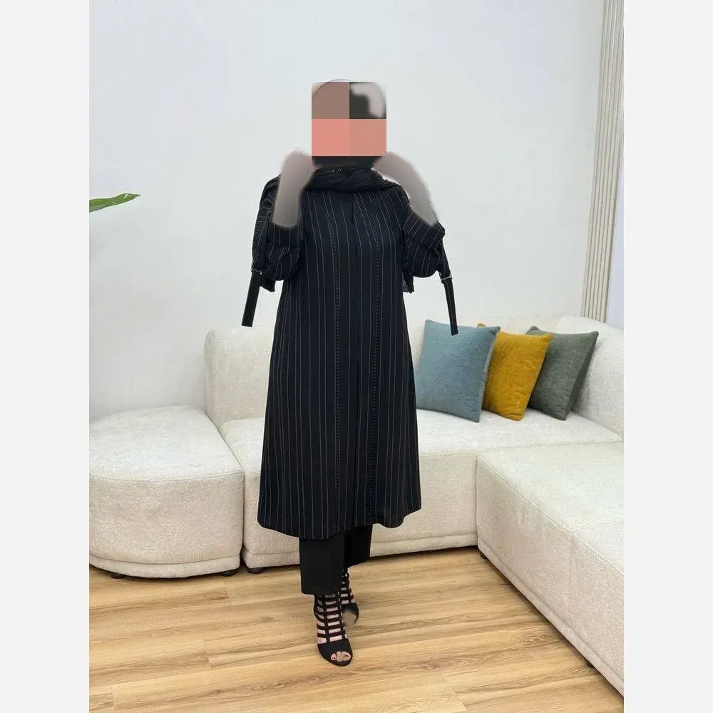 مانتو زنانه تندیس مدل آستین کیمونو جنس کرپ دیپلمات سایز بزرگ