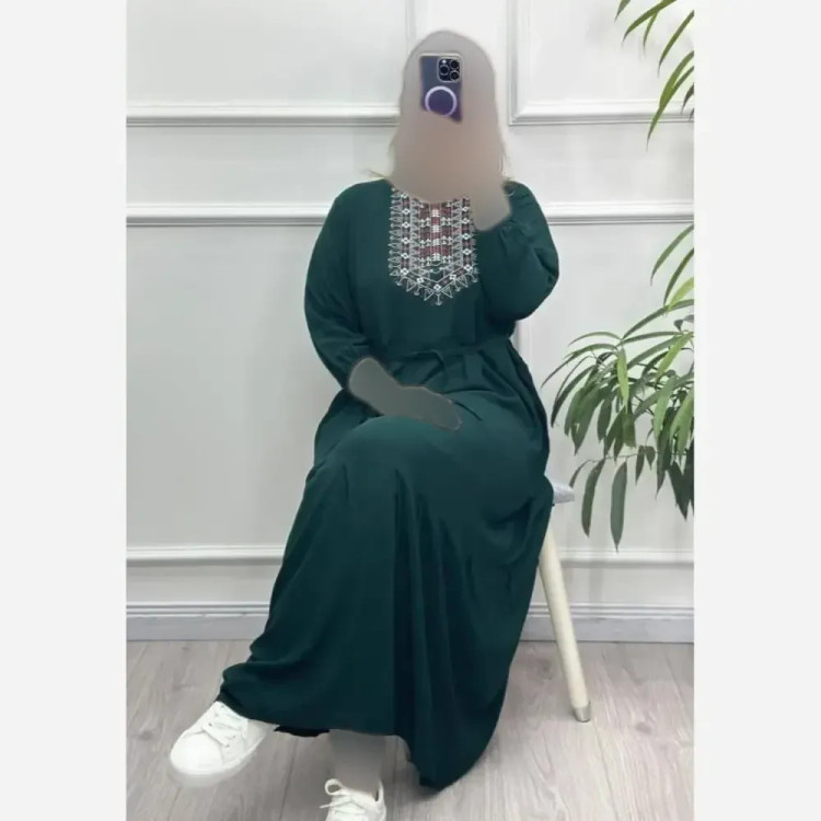 کفتان نخی چاپی کمربنددار زنانه فری سایز 38 تا 50 رنگ سرمه ای و بنفش