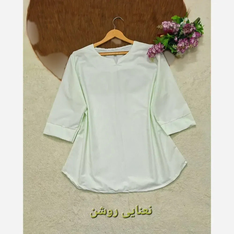 شومیز نخی یقه کوبایی زنانه مدل مهتاب فری سایز 38 تا 46