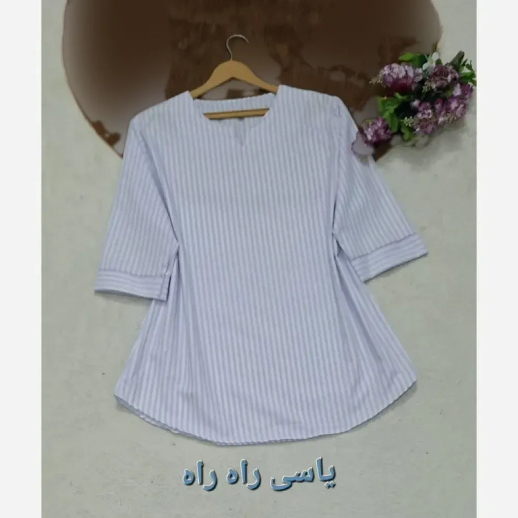 شومیز نخی یقه کوبایی زنانه مدل مهتاب فری سایز 38 تا 46