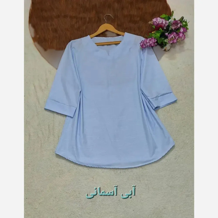 شومیز نخی یقه کوبایی زنانه مدل مهتاب فری سایز 38 تا 46