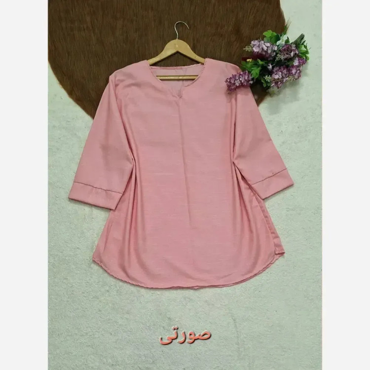 شومیز نخی یقه کوبایی زنانه مدل مهتاب فری سایز 38 تا 46