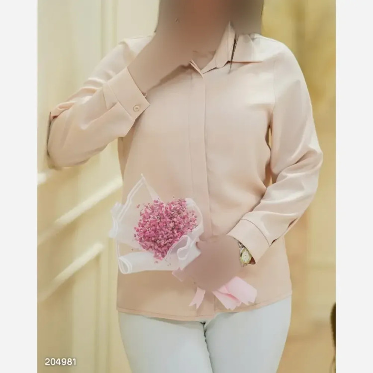 شومیز زنانه مجلسی الیزه مصری سایز بزرگ با خرج کار گیپور گل برجسته