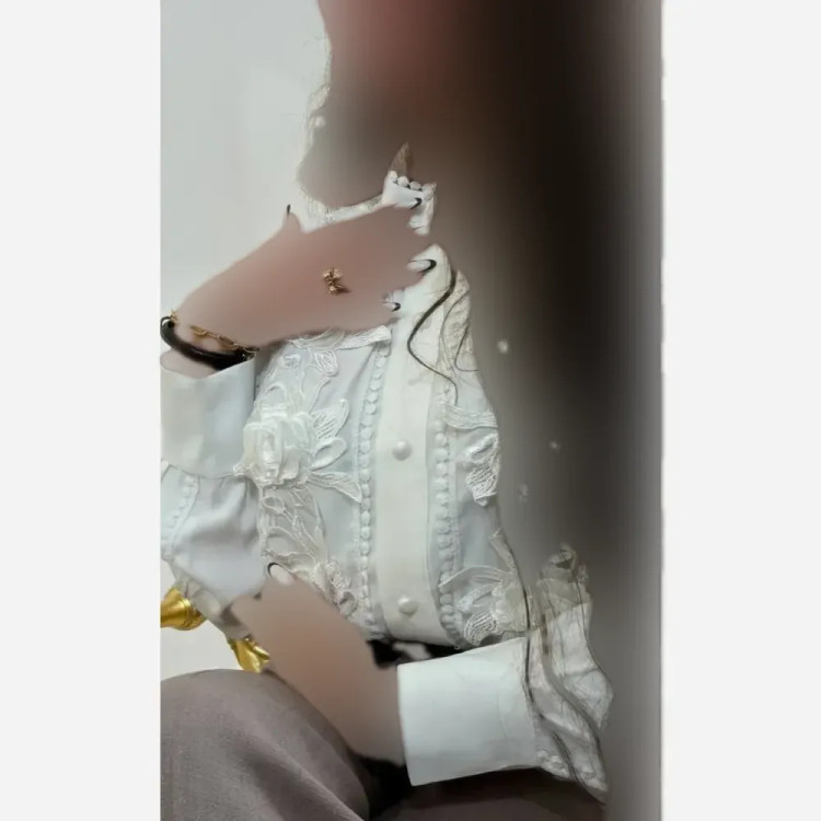 شومیز زنانه مجلسی الیزه مصری سایز بزرگ با خرج کار گیپور گل برجسته