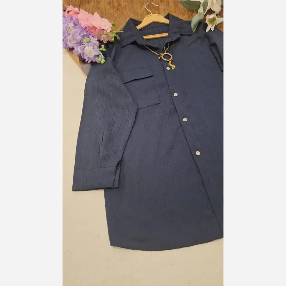 شومیز مانتویی طرح زنجیری زنانه جنس آیوا فری سایز 38 تا 46