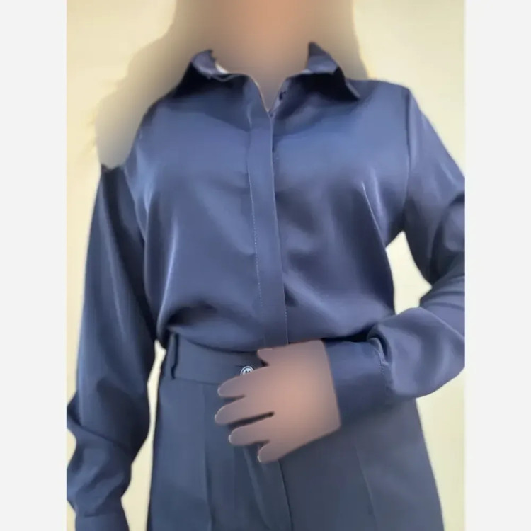 شومیز زنانه مجلسی الیزه مصری سایز بزرگ با خرج کار گیپور گل برجسته