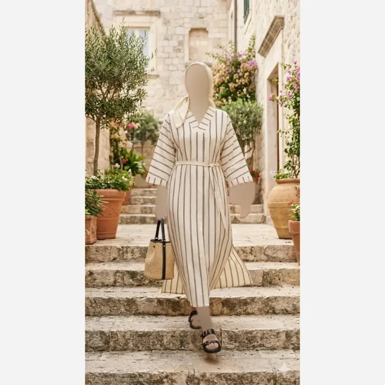 مانتو لینن زنانه مدل الیس سایز بزرگ 38 تا 48 قد 120 کد 1010