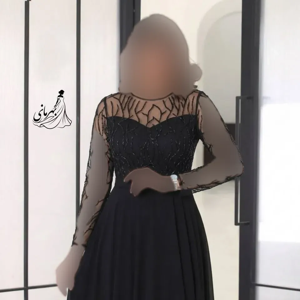 پیراهن مجلسی زنانه مدل حلما جنس حریر سنگدوزی شده سایز بزرگ 46 تا 56