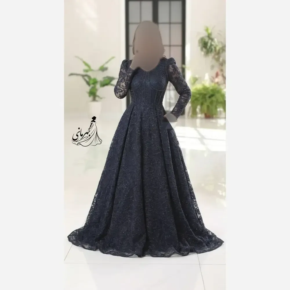 پیراهن مجلسی زنانه مدل سارا دانتل سنگدوزی شده کاپدار سایز 40 تا 52