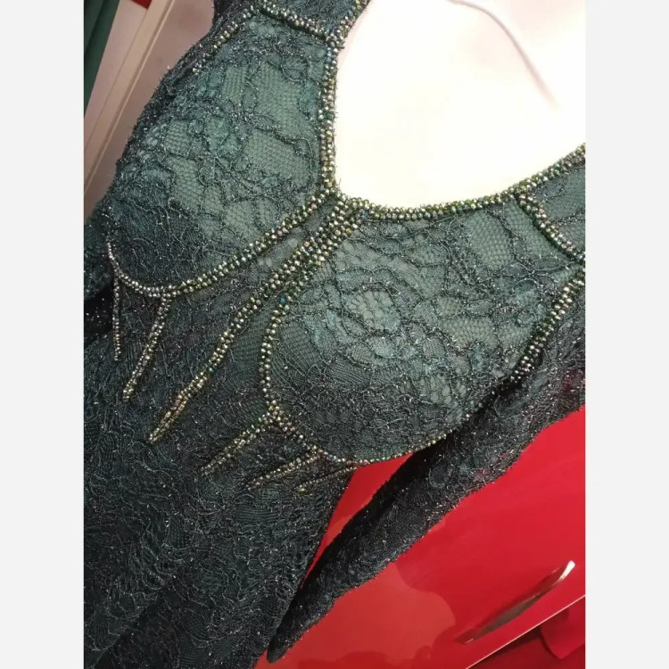 پیراهن مجلسی زنانه مدل سارا دانتل سنگدوزی شده کاپدار سایز 40 تا 52