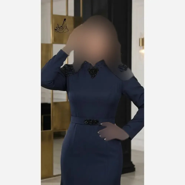 پیراهن مجلسی زنانه مدل شکوفه ساتن ال ایکس سنگدوزی شده سایز 42 تا 56