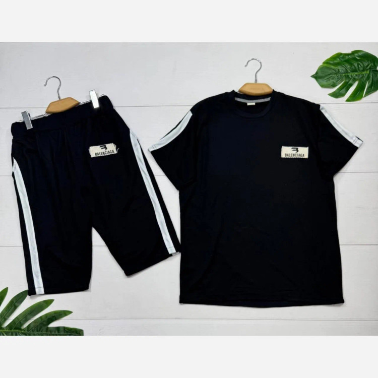 ست تیشرت و شلوارک مردانه Balenciaga جنس پنبه گلکسی سایز L تا 3XL