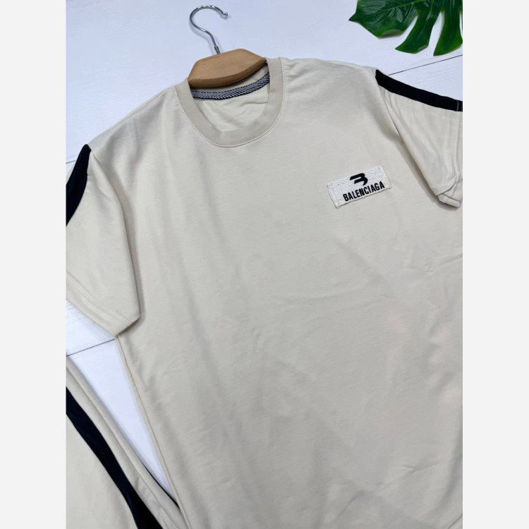 ست تیشرت و شلوارک مردانه Balenciaga جنس پنبه گلکسی سایز L تا 3XL