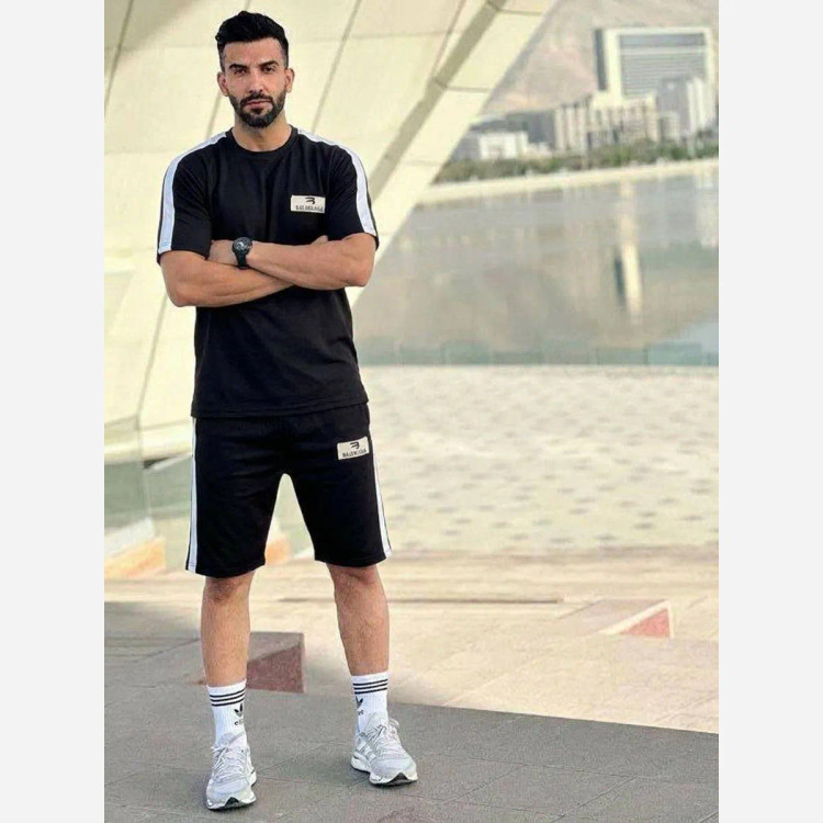 ست تیشرت و شلوارک مردانه Balenciaga جنس پنبه گلکسی سایز L تا 3XL
