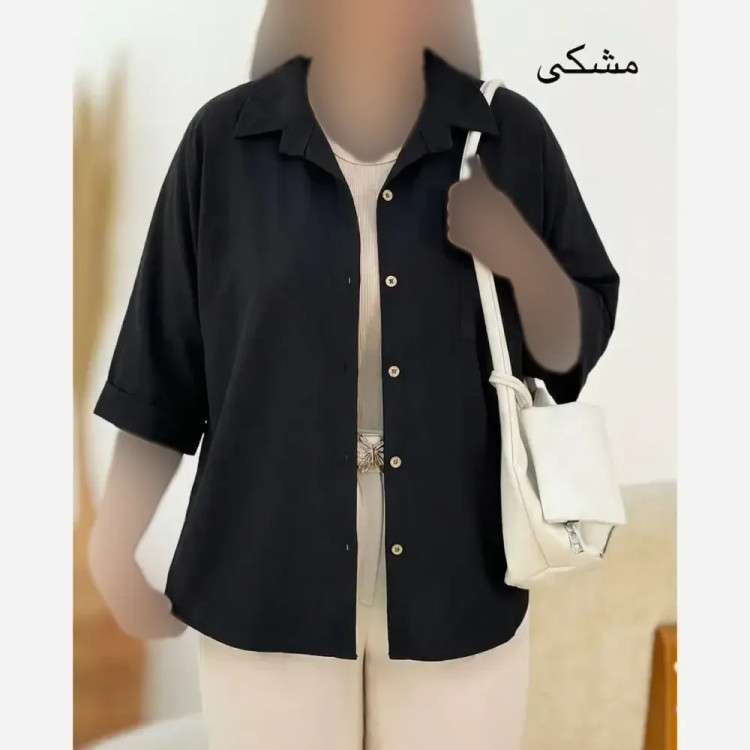 شومیز مجلسی زنانه مدل سارا جنس الیزه رنگ مشکی سایز فری 38 تا 48