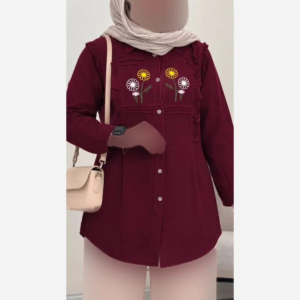 شومیز مانتویی زنانه مدل ستایش جنس الیاف آنزیم شده سایز 38 تا 46