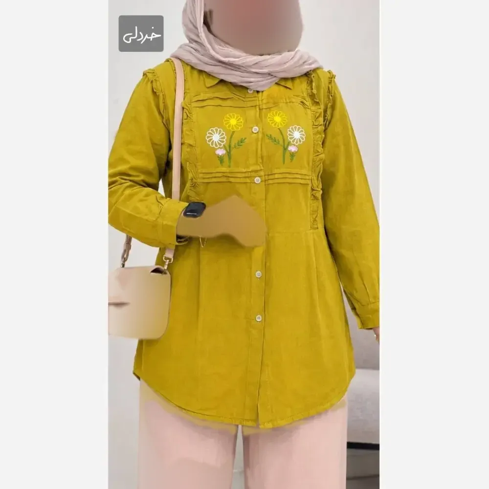 شومیز مانتویی زنانه مدل ستایش جنس الیاف آنزیم شده سایز 38 تا 46