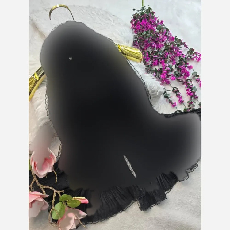 شال مجلسی زنانه طرح درختی دور دانتلی و لب نگین دار سایز 70 در 180 سانتیمتر