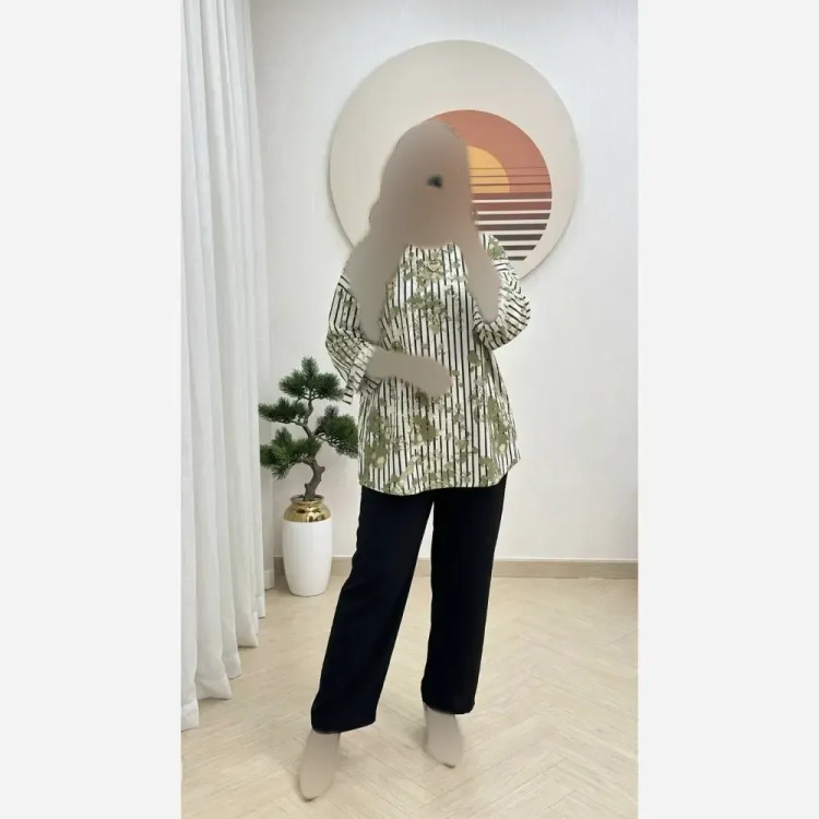 ست شومیز و شلوار زنانه مدل سویل جنس سوپرنخ و شانتون جودون فری سایز