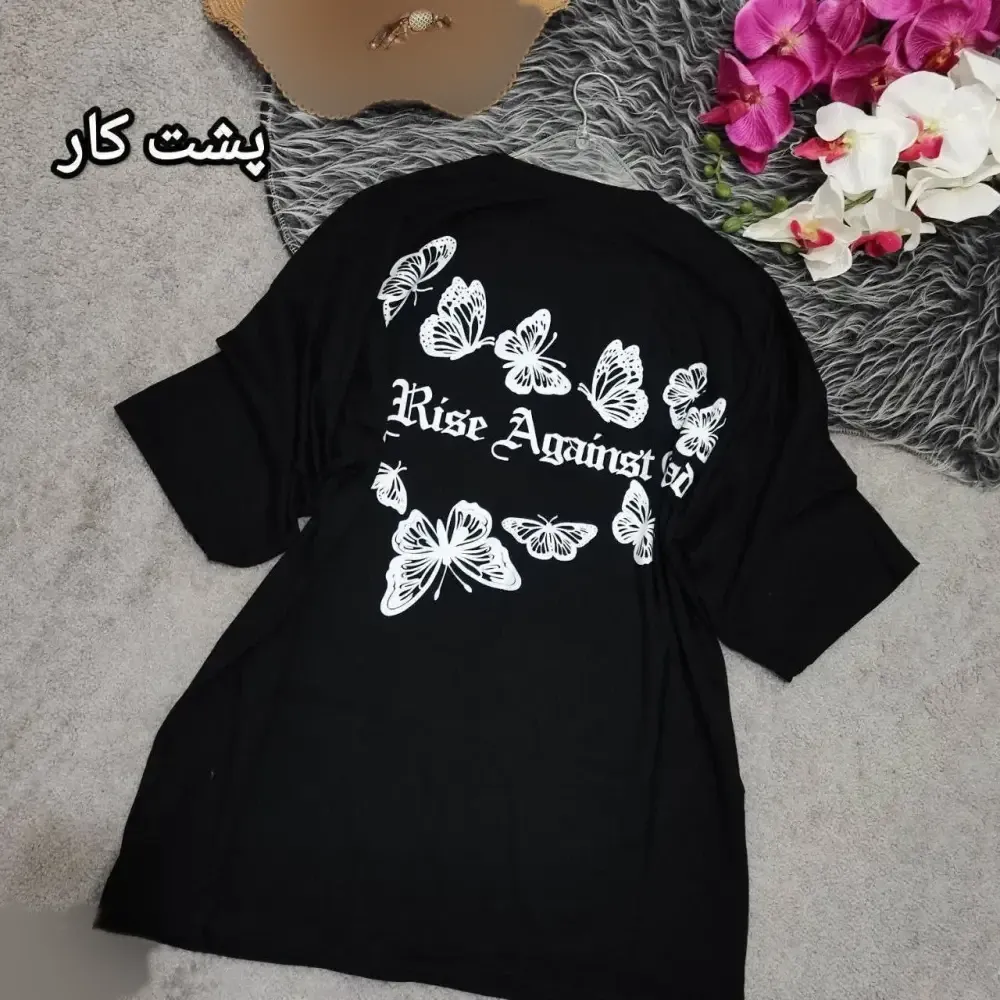 تیشرت لش اسپرت طرح rise مشکی نخ پنبه فری سایز تا 50
