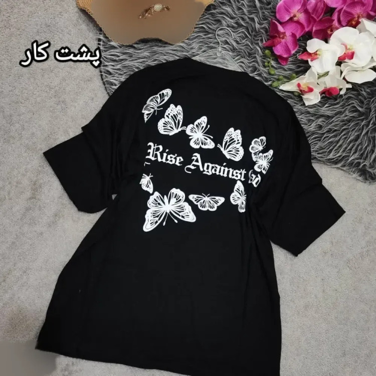 تیشرت لش اسپرت طرح rise مشکی نخ پنبه فری سایز تا 50