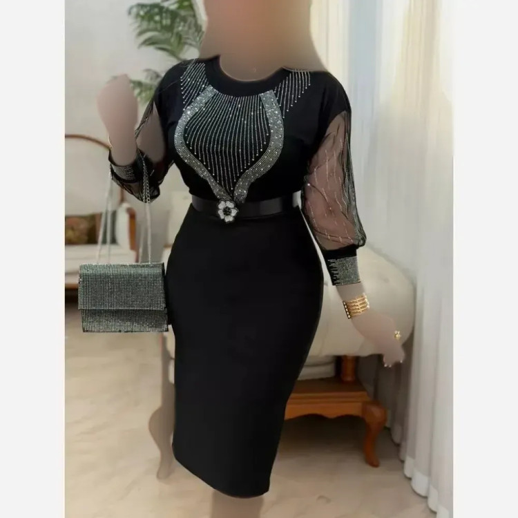شومیز مجلسی زنانه مدل ساعت شنی جنس ویسکوز پنبه ای رنگ مشکی فری سایز 38 تا 48