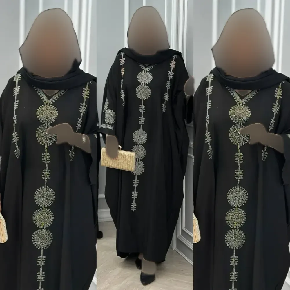 عبا خلیجی زنانه جنس الیزه مشکی فری سایز 38 تا 50
