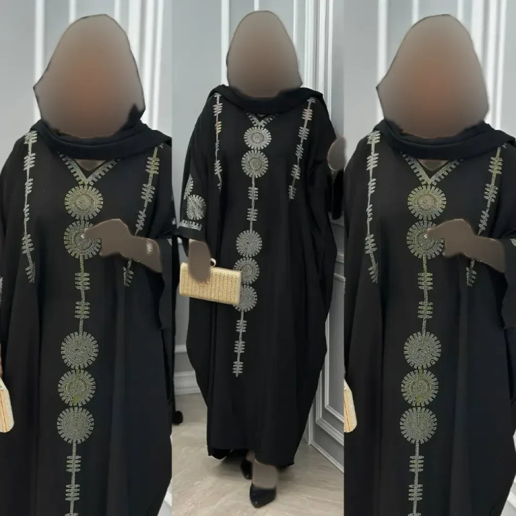 عبا خلیجی زنانه جنس الیزه مشکی فری سایز 38 تا 50