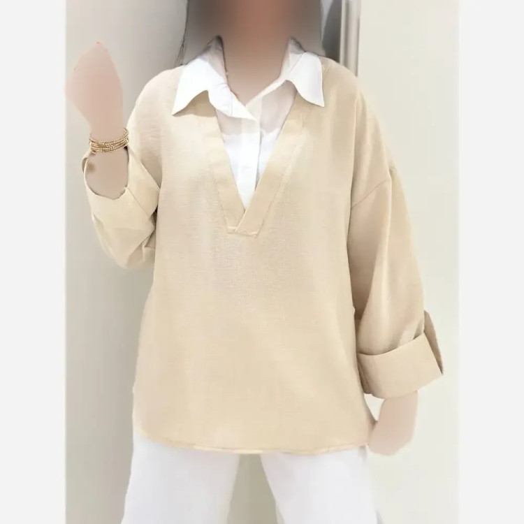 شومیز زنانه مدل ملکا جنس شانتون درجه یک سایز 38 تا 46