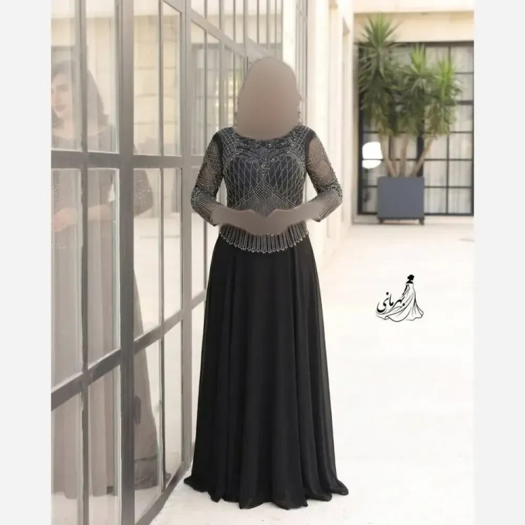 پیراهن مجلسی زنانه حریر مدل لعیا کاپدار سایز بزرگ مشکی
