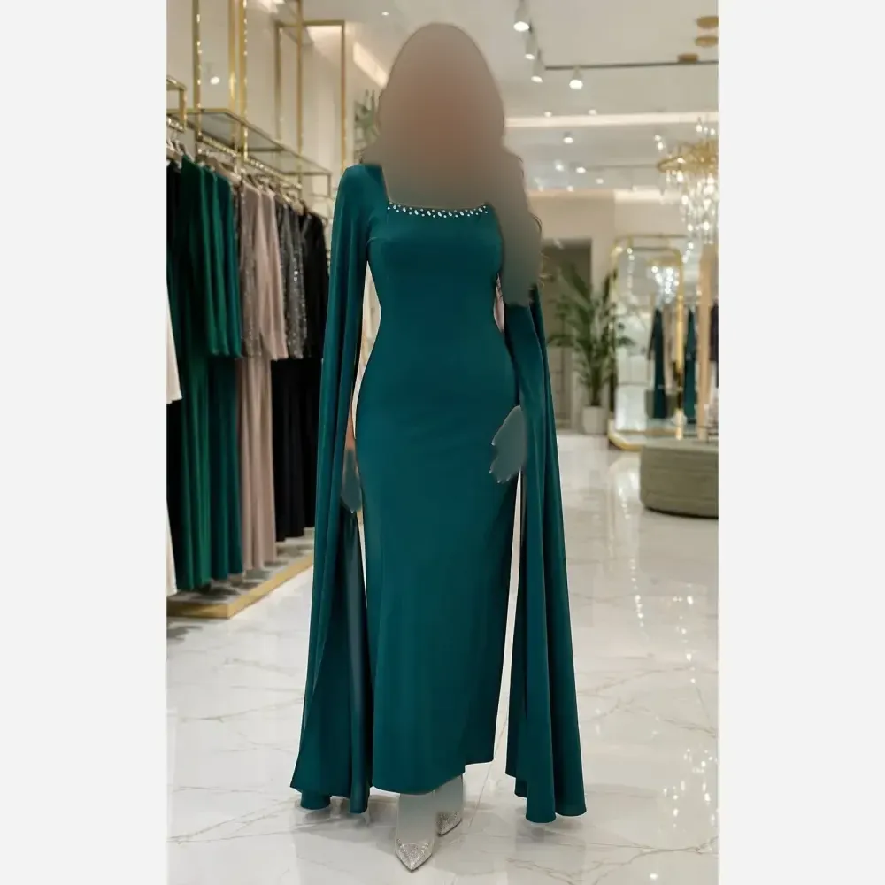 پیراهن زنانه مدل رزیار جنس دالقیچ قد 135 در رنگبندی مشکی و سبز سایز 40 تا 50