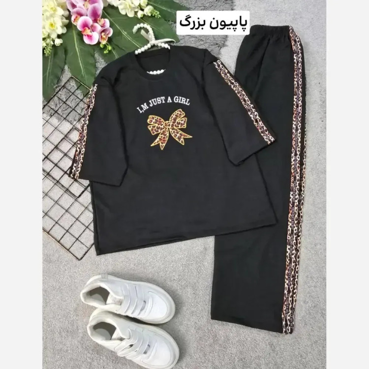 ست تیشرت و شلوار زنانه مدل سیتیزن جنس پنبه گلکسی فری سایز 36 تا 46