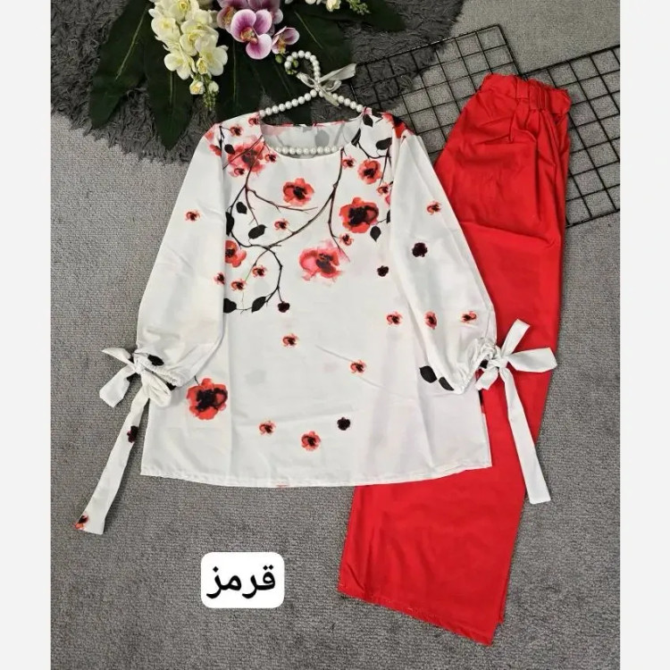 شومیز زنانه مدل شکوفه جنس بوگاتی فری سایز 36 تا 46