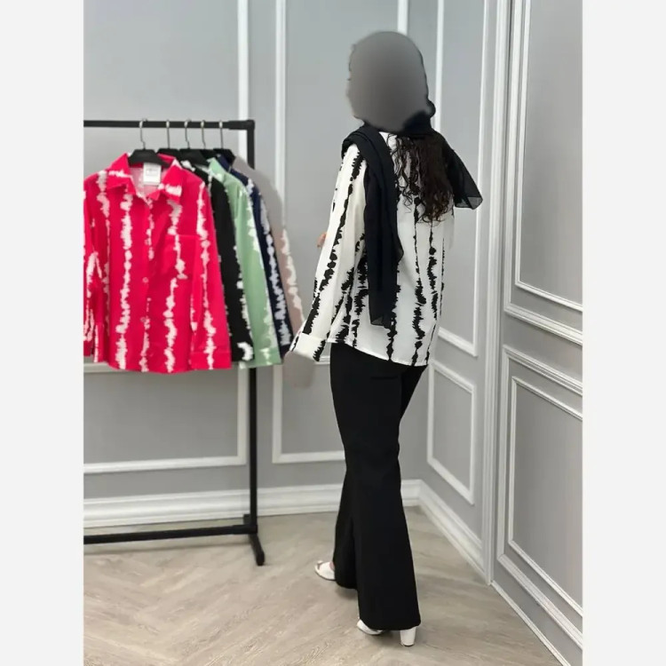 شومیز زنانه جنس بوگاتی درجه یک جیب دار فری سایز تا 46