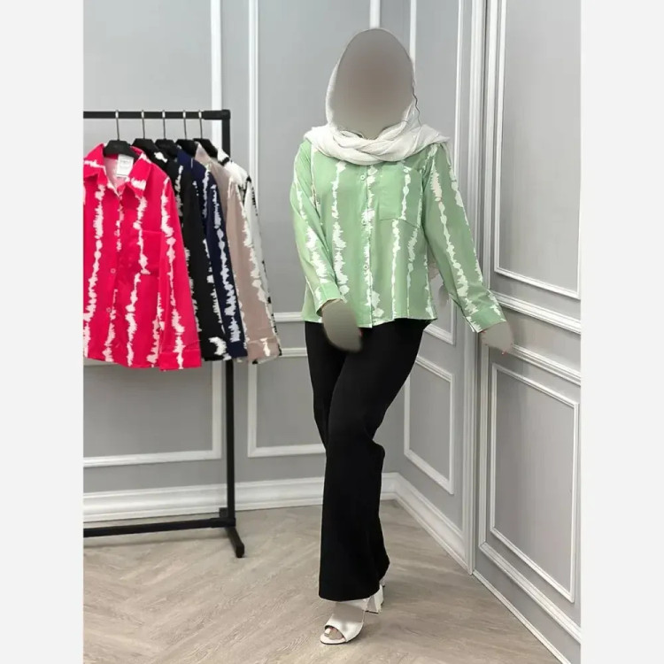 شومیز زنانه جنس بوگاتی درجه یک جیب دار فری سایز تا 46