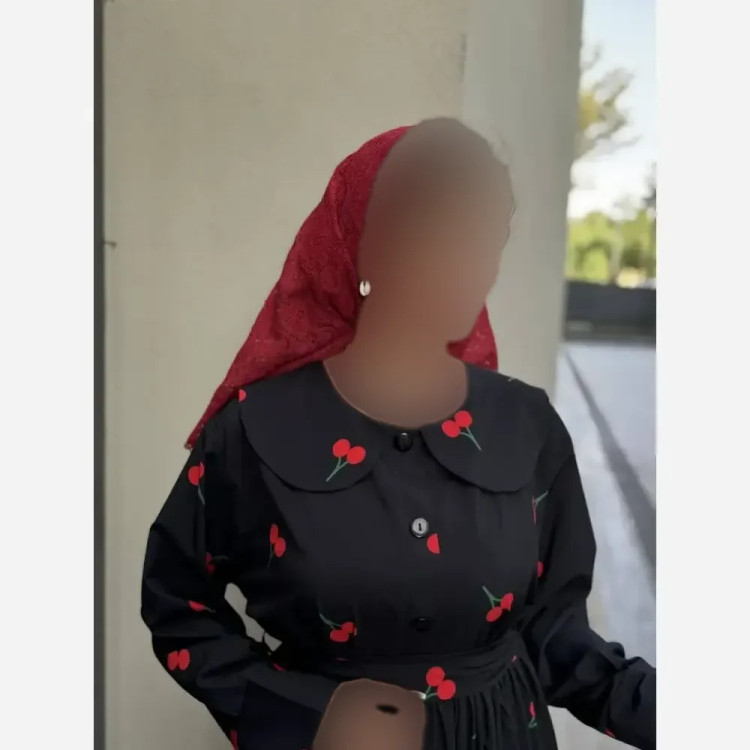 پیراهن بلند زنانه کرپ فلور مدل گیلاسی فری سایز با کمربند