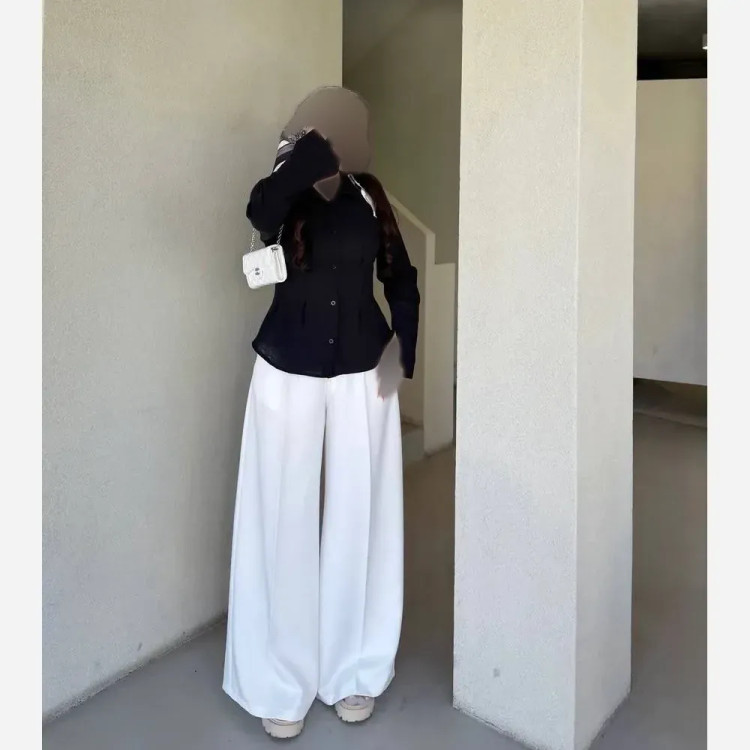 شومیز زنانه لنین اعلا سایز 38 تا 46 قد 75 سانتیمتر