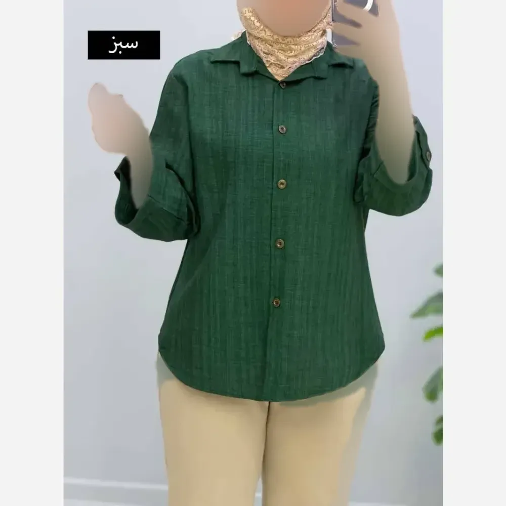 شومیز زنانه مدل هلن جنس شانتون صوفیا فری سایز 38 تا 48
