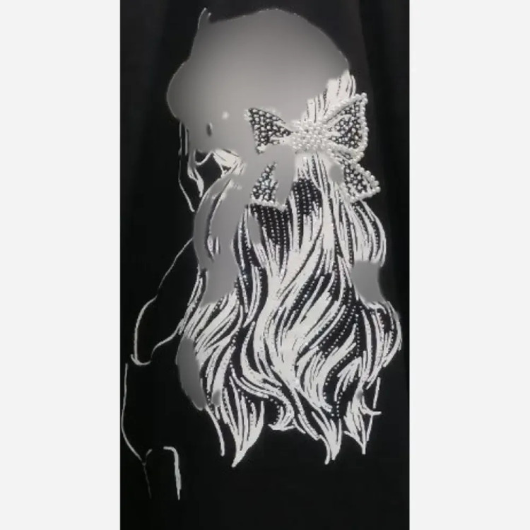 تیشرت زنانه گیسو پاپیون نخ پنبه فری سایز تا 48 نگیندار
