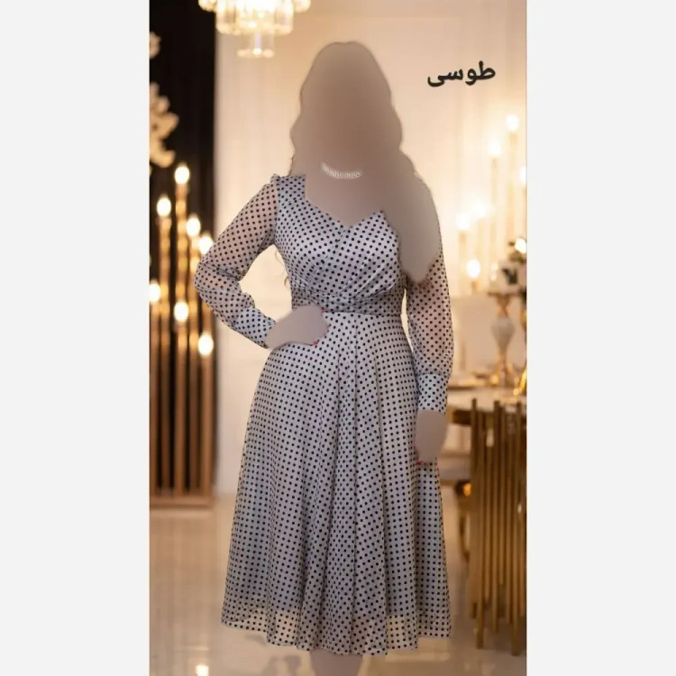 پیراهن زنانه مدل ایسلا جنس فلوک مخمل برجسته قد 120 سایز 42 تا 52