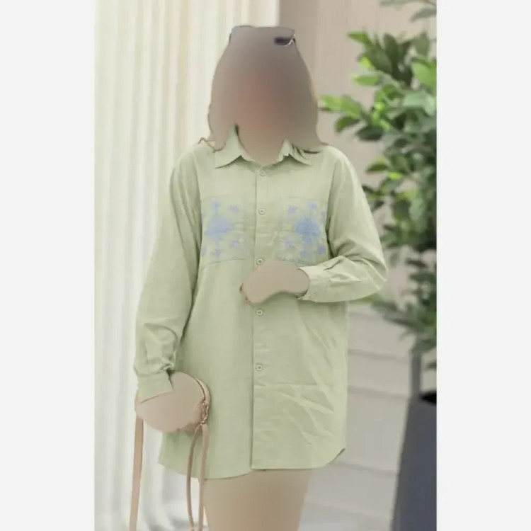 تونیک مانتویی مدل کاکوتی جنس لنین آنزیم شده درجه یک فری سایز 38 تا 46