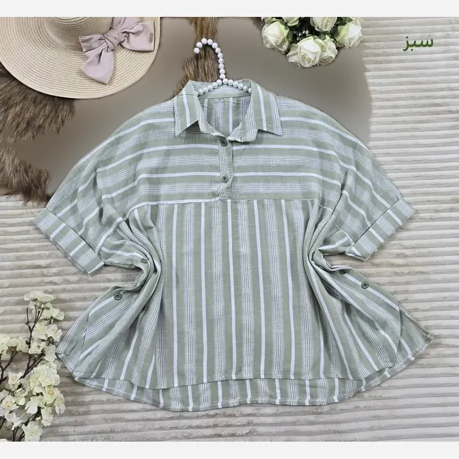 مانتو پانچ لنین ژاکارد بغل دکمه فری سایز مناسب 38 تا 50
