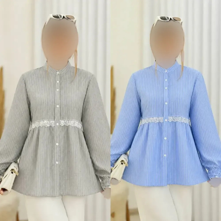 شومیز زنانه مدل آزاده جنس نخی تایوانی فری سایز 36 تا 46