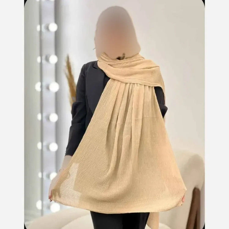 شال پلیسه لمه دوزی قواره بزرگ 75 در 175 سانتی متر