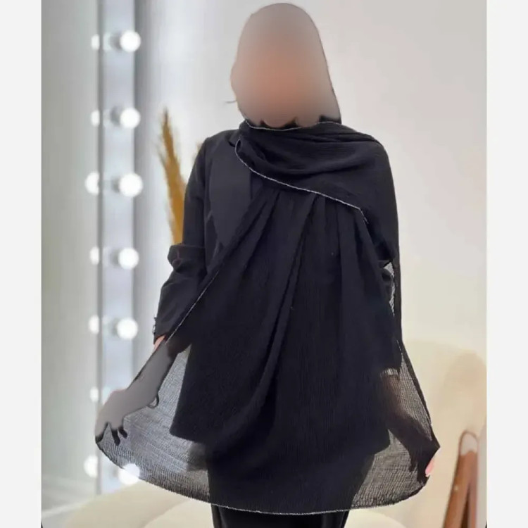 شال پلیسه لمه دوزی قواره بزرگ 75 در 175 سانتی متر