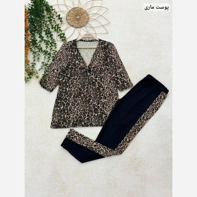 ست تونیک و شلوار زنانه آسنات جنس ویسکوز الیزه فول کش فری سایز 36 تا 52