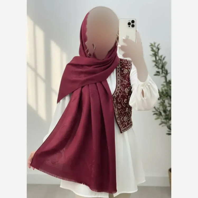 شال مرینوس ژاکارد ترک دورو ابعاد 185 در 63 سانتیمتر