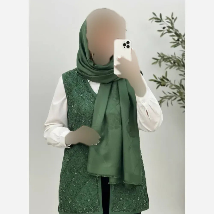 شال مرینوس ژاکارد ترک دورو ابعاد 185 در 63 سانتیمتر